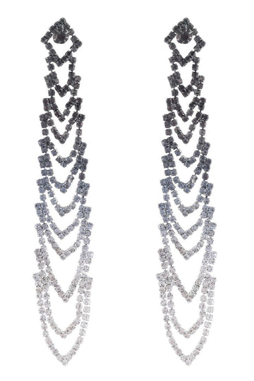 Grå Rhinestones Tassel Long øredobber